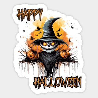 Spooky Scarecrow Happy Halloween Sticker